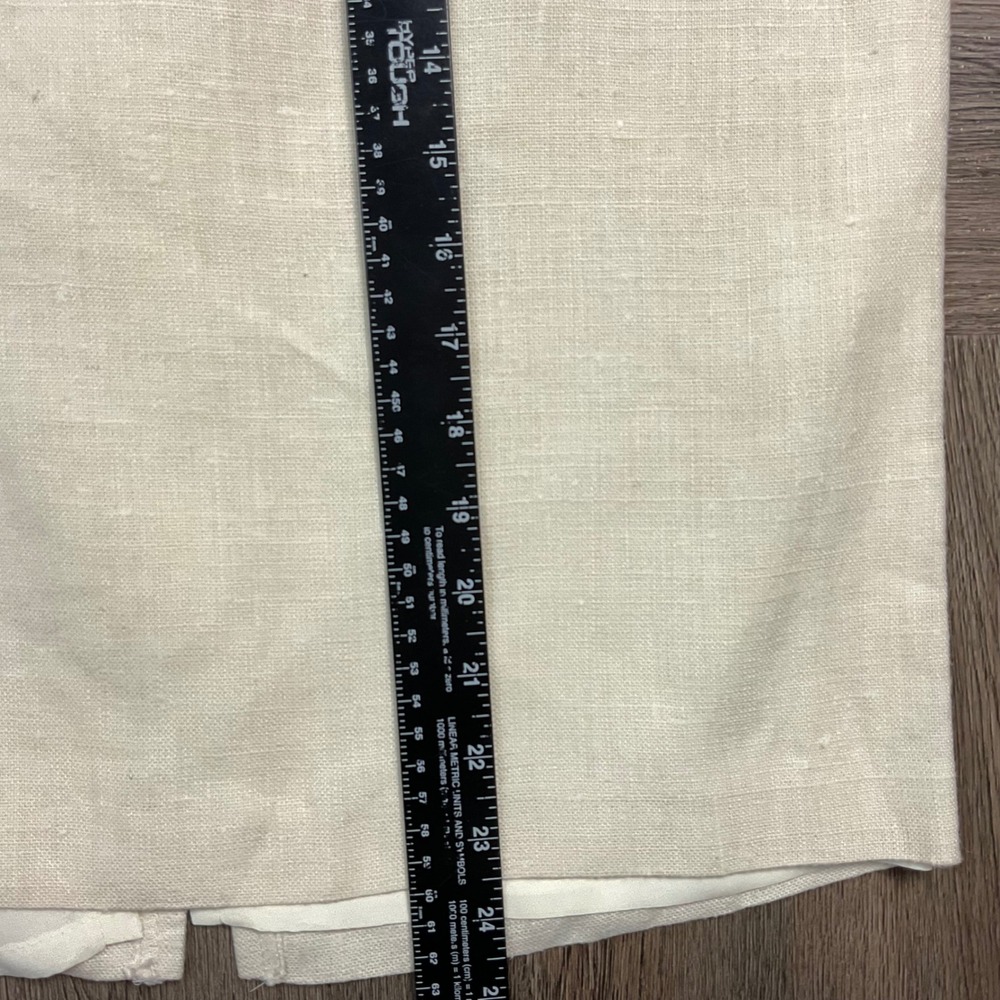 Vintage High Waist Linen Midi Classic Straight Pencil Skirt Womens‎ 4 Ivory - Picture 7 of 7